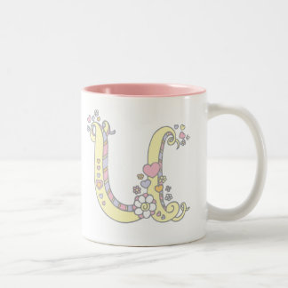 Taza Bicolor Mugre decorativa de los corazones y flores del Mon