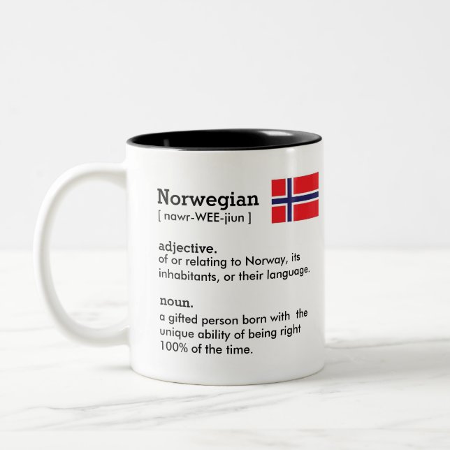 Taza Bicolor Mugre divertida de Noruega (Izquierda)