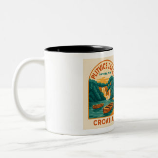 Taza Bicolor Mugre escénica de los lagos de Plitvice Croacia -
