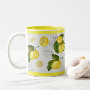 Taza Bicolor Mugre gris y limón amarillo bonito