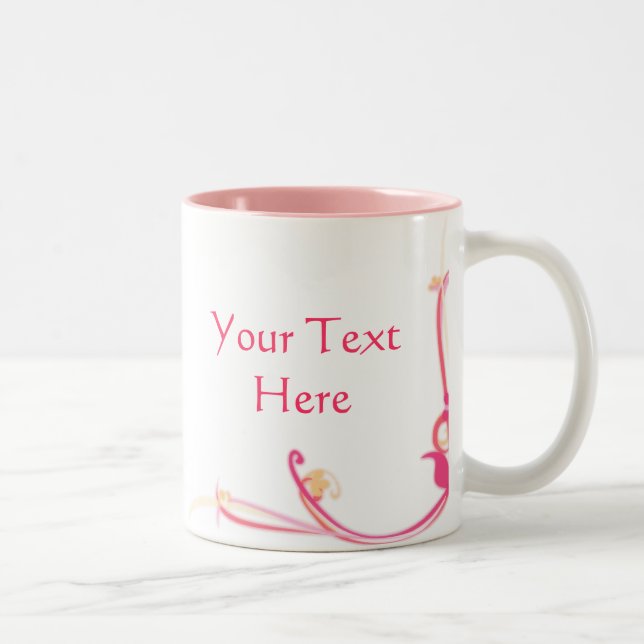 Taza Bicolor Mugre rosa de personalizable (Derecha)