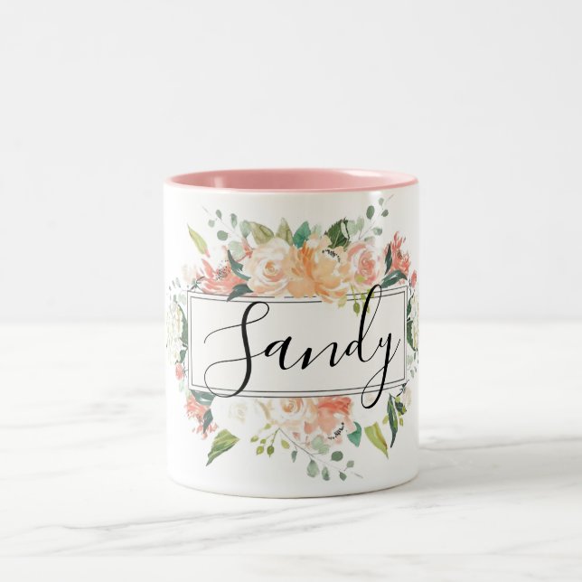 Taza Bicolor Mugre rosa floral (Centro)