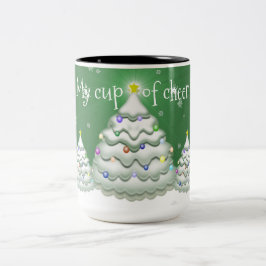 Taza Bicolor Mugre verde del árbol de Navidad