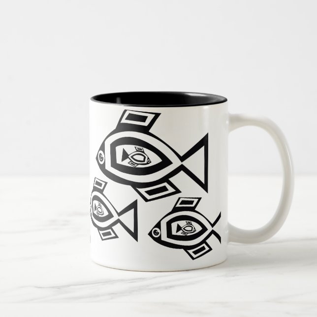 Taza Bicolor Mugs de arte primitivo (Derecha)