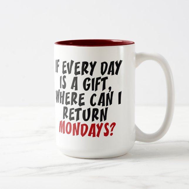 Taza Bicolor Mugs de lunes (Derecha)