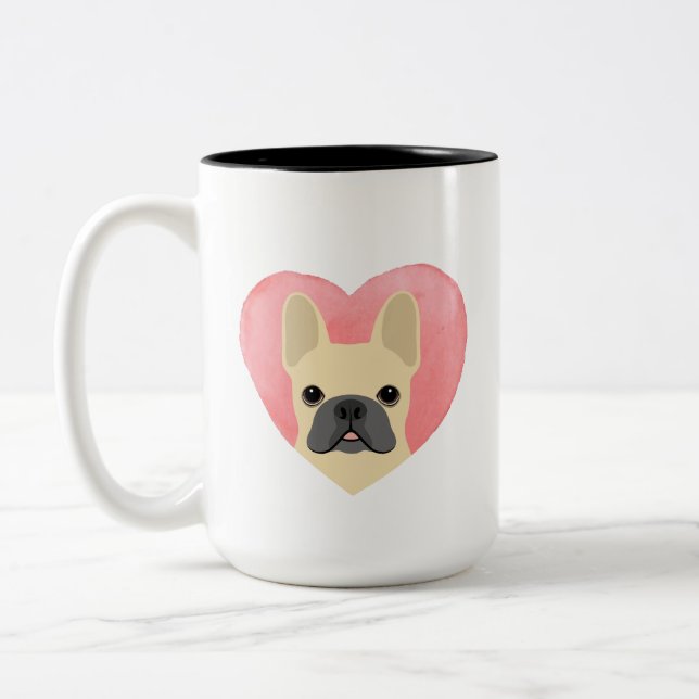 Taza Bicolor Mugs del Bulldog francés (Izquierda)