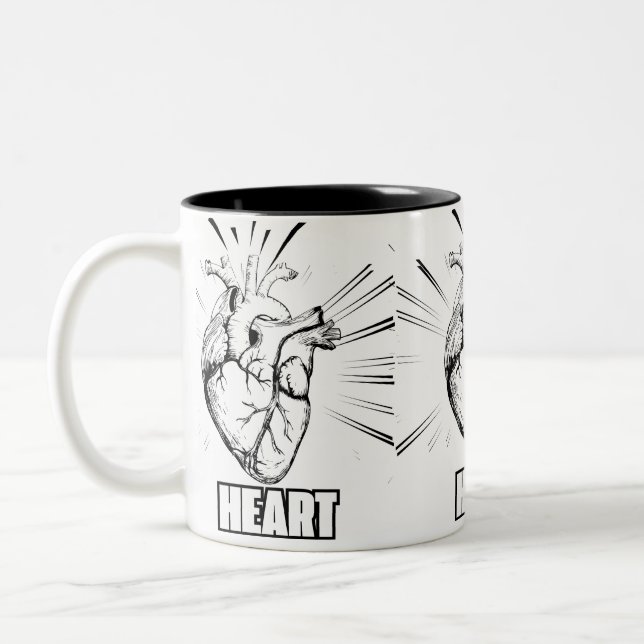TAZA BICOLOR MUGS HEART DESIGNE (Izquierda)