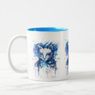 Taza Bicolor Mugs tasse de chat   cat