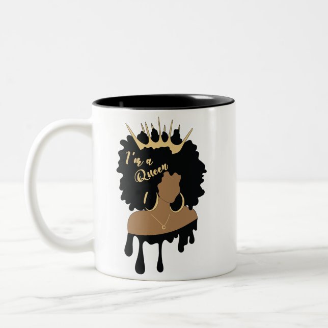 Taza Bicolor Mujer afroamericana reina negra (Izquierda)