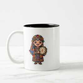 Taza Bicolor Mujer Amazigh Bereber Kawaii Adorable