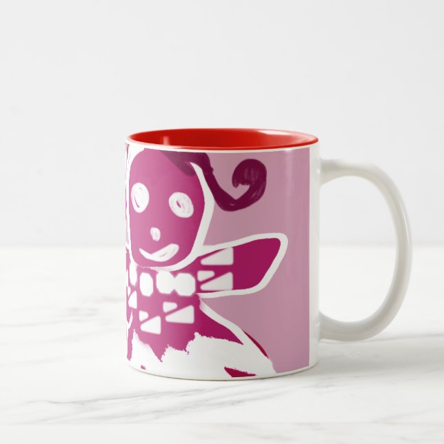 Taza Bicolor Mujer de pan de jengibre rosa (Derecha)