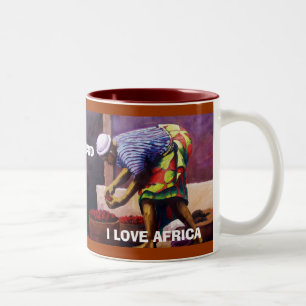 Taza Bicolor mujer en bien, mujer en el pozo