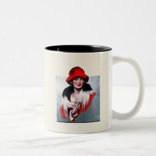 Taza Bicolor Mujer en Gorra rojo