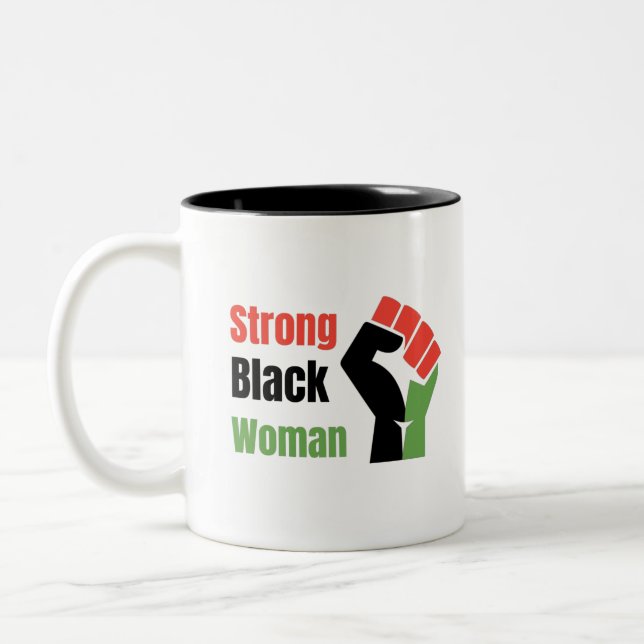 Taza Bicolor Mujer negra fuerte (Izquierda)