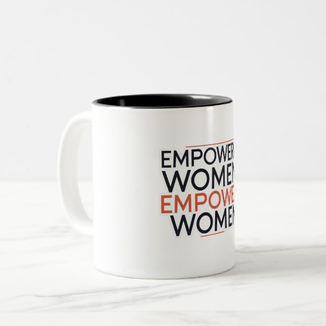 Taza Bicolor Mujeres empoderadas empoderan a las mujeres (Anverso izquierdo)