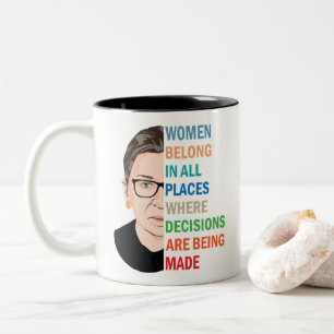 Taza Bicolor Mujeres Pertenecen En Todos Los Lugares Ruth Bader