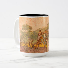 Taza Bicolor Mujeres recogiendo aceitunas de van Gogh: