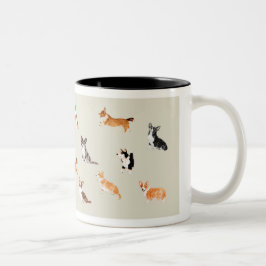 Taza Bicolor Multi Corgi Mug