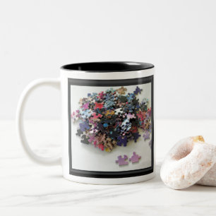 Taza Bicolor Múltiples piezas de rompecabezas coloridas