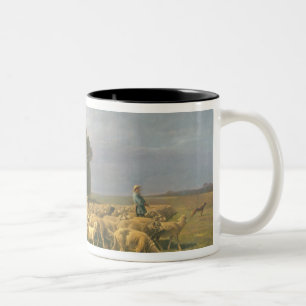 Taza Bicolor Multitud de ovejas en un paisaje