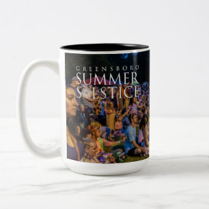 Taza Bicolor Multitudes en el Festival del Crepúsculo: reemplac