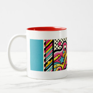 Taza Bicolor Muñeca de diversión de arte pop creativo