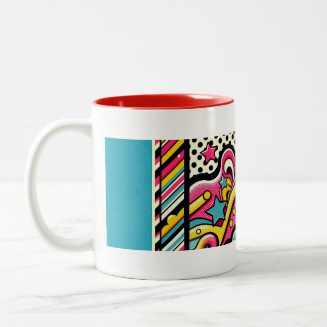 Taza Bicolor Muñeca de diversión de arte pop creativo (Izquierda)
