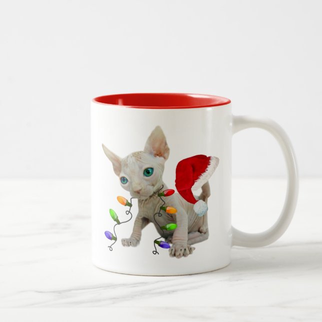 Taza Bicolor Muñecas de gato Sphynx (Derecha)