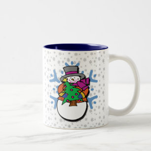 Taza Bicolor Muñeco de nieve