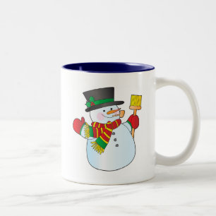 Taza Bicolor Muñeco de nieve del navidad