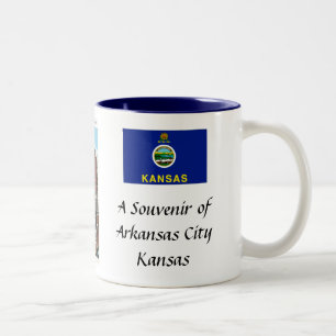 Taza Bicolor Muñoz de recuerdo de la ciudad de Arkansas