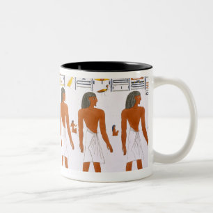 Taza Bicolor Murales de las tumbas de los reyes en Thebes,