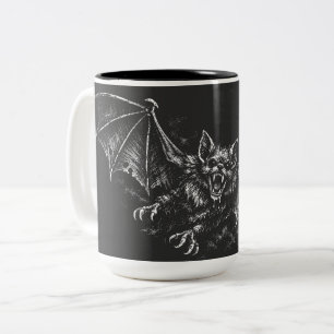 Taza Bicolor Murciélago en Picada - por BurnsInHell