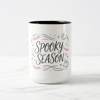 Taza Bicolor Murciélago Fantasma Rosa Temporada Espeluznante