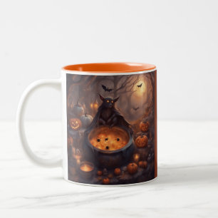 Taza Bicolor Murciélago vampiro gigante con una caldera llena d