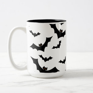 Taza Bicolor Murciélagos de Halloween espeluznantes Diseño Esté