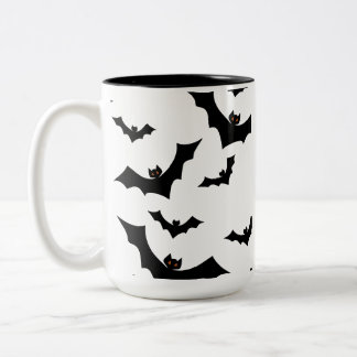 Taza Bicolor Murciélagos de Halloween espeluznantes Diseño Esté