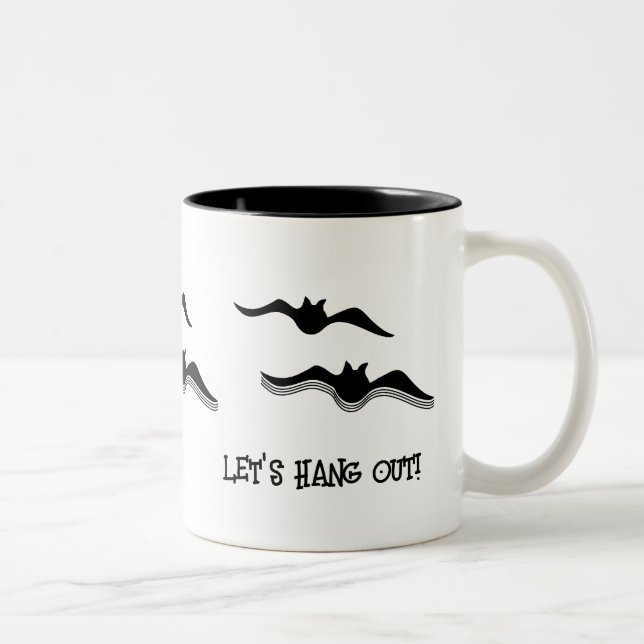 Taza Bicolor Murciélagos de Halloween, ¡Salgamos! (Derecha)