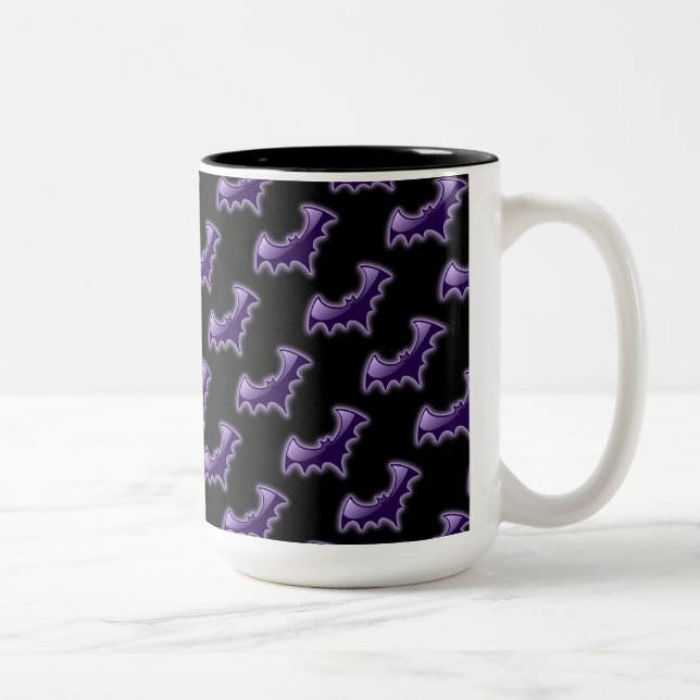 Taza Bicolor Murciélagos nocturnos púrpura (Derecha)
