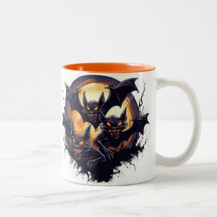 Taza Bicolor murciélagos saliendo de una cueva