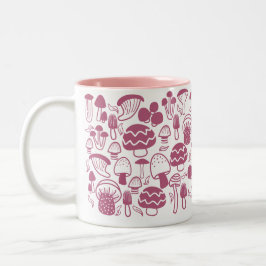 Taza Bicolor Mushroom Cherry White Mug