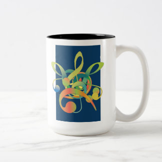 Taza Bicolor Música Amantes del café de dos tonos