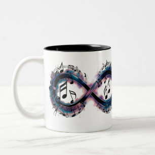 Taza Bicolor Música de amor infinita de dos tonos - Símbolo de