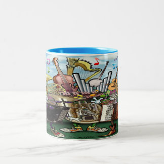 Taza Bicolor Música de dos tonos de café Mug