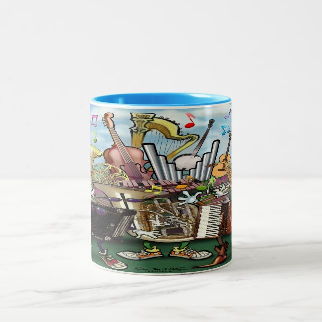 Taza Bicolor Música de dos tonos de café Mug (Centro)