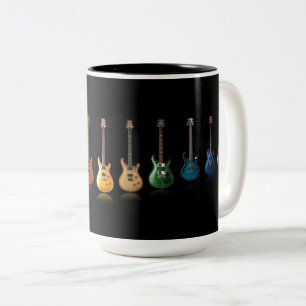 Taza Bicolor Música de Guitarra Colorida Lover Mug