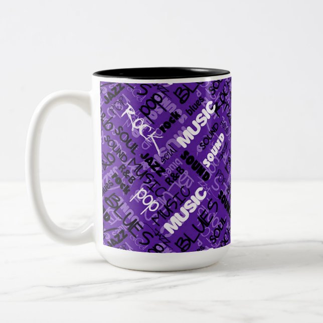 Taza Bicolor Música de R&B de Purple Rock (Izquierda)