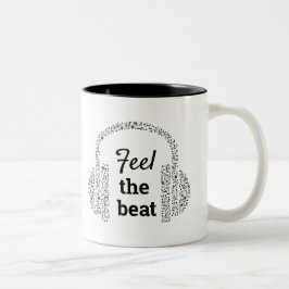 Taza Bicolor Música nota audífonos DJ modernos