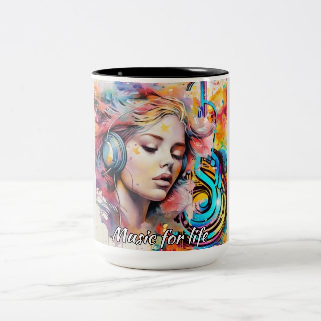 Taza Bicolor Música para la vida (Centro)