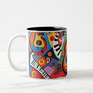 Taza Bicolor Música pop art 001